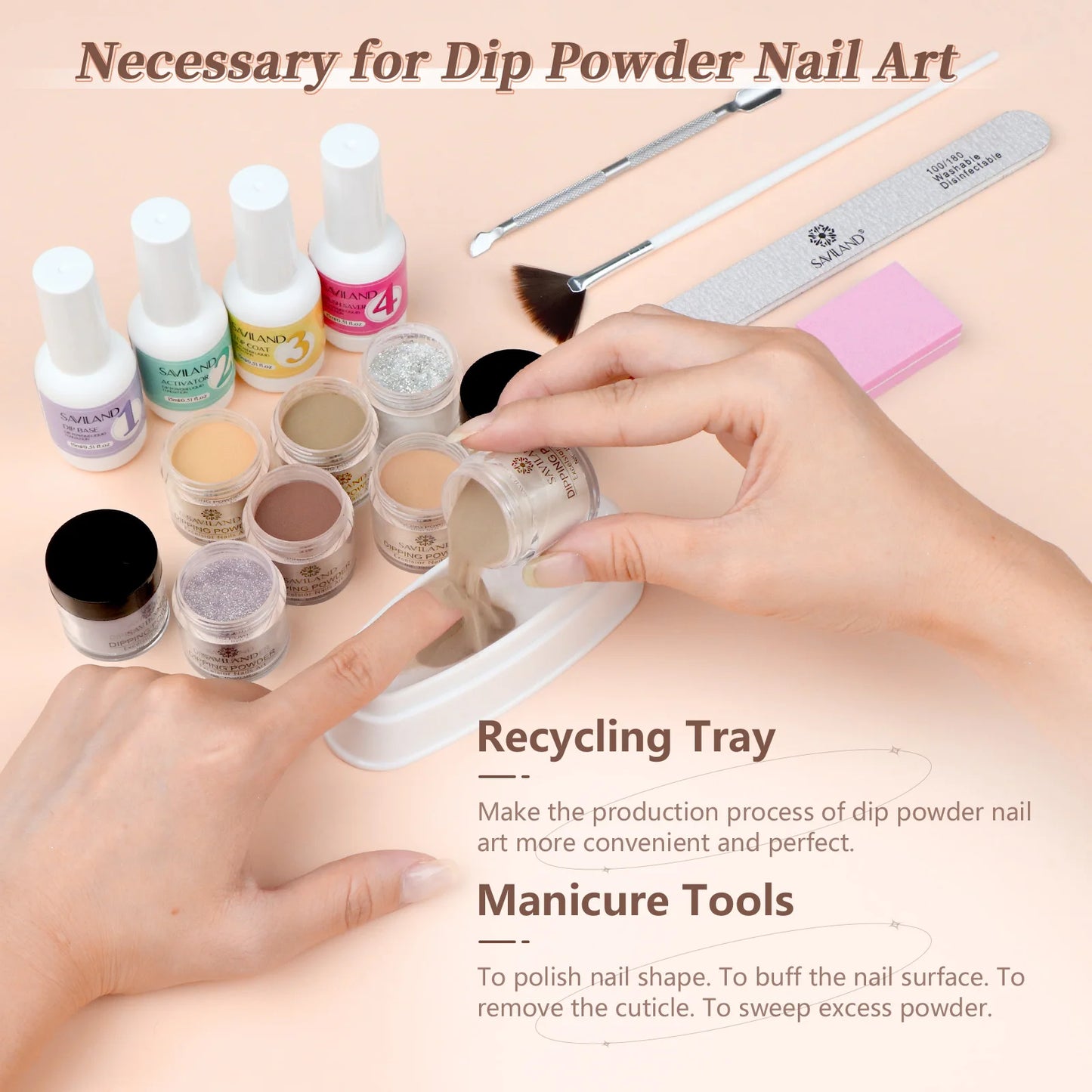 31PCS Dipping Nail Powder Kit Nail Dip Powder Liquid Set Nail Repair Nail Art