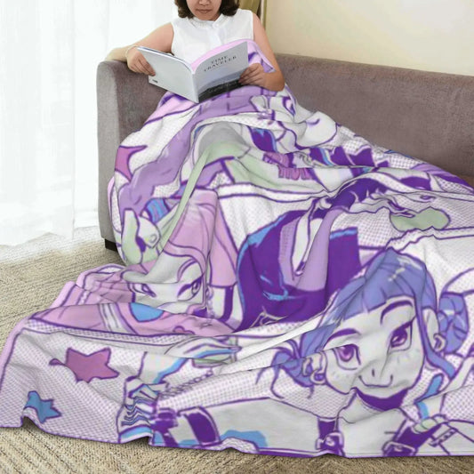 Cool K-Pop Demon Anime Hunter Super Soft Flannel  throw Blanket For Sofa Couch Bedspread