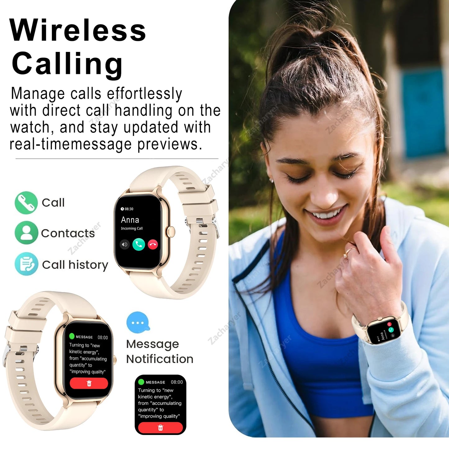 Smart watch full touch screen, sports watch, can answer and make calls