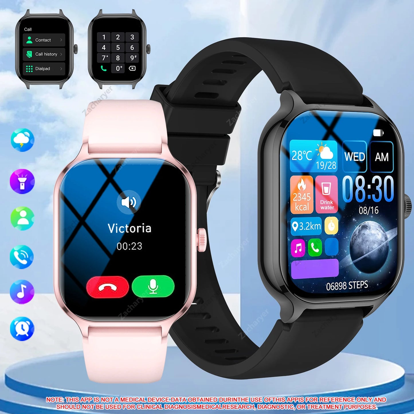 Smart watch full touch screen, sports watch, can answer and make calls