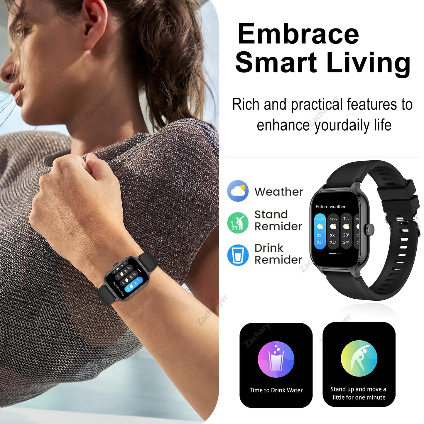 Smart watch full touch screen, sports watch, can answer and make calls